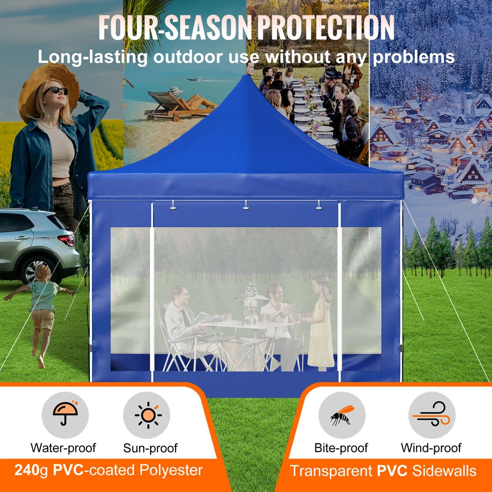 VEVOR 3 x 3 m sulankstoma pavėsinė su nuimamomis sienomis