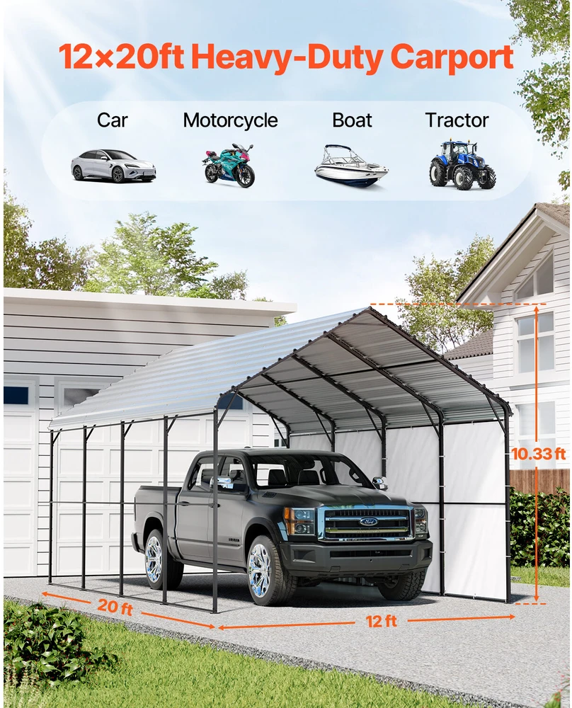 VEVOR Metalinė automobilių pastogė 3,6 x 6 m