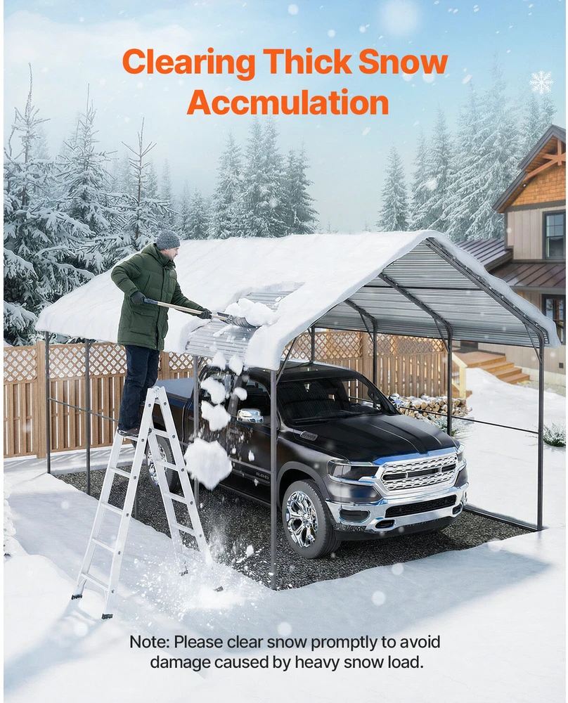 VEVOR Metalinė automobilių pastogė 3,6 x 6 m