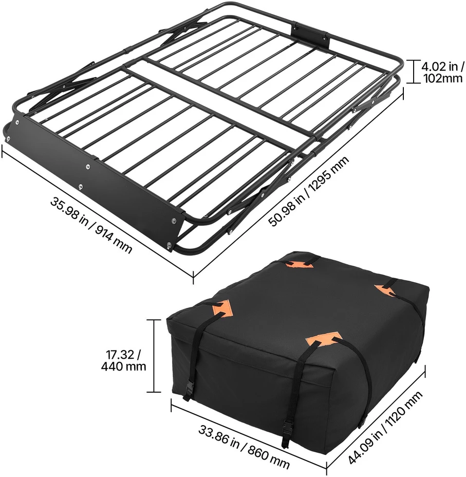 VEVOR Stogo bagažinė 1295 x 914 x 102 mm, 90.72 kg universali