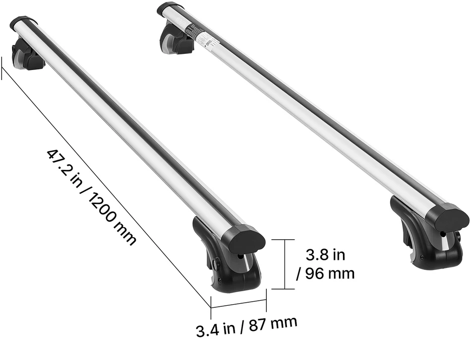 VEVOR Stogo bagažinės skersiniai, 90 kg talpa