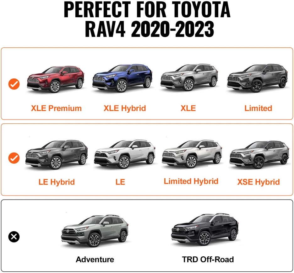 VEVOR Stogo bagažinės skersiniai Toyota RAV4 2019-2023