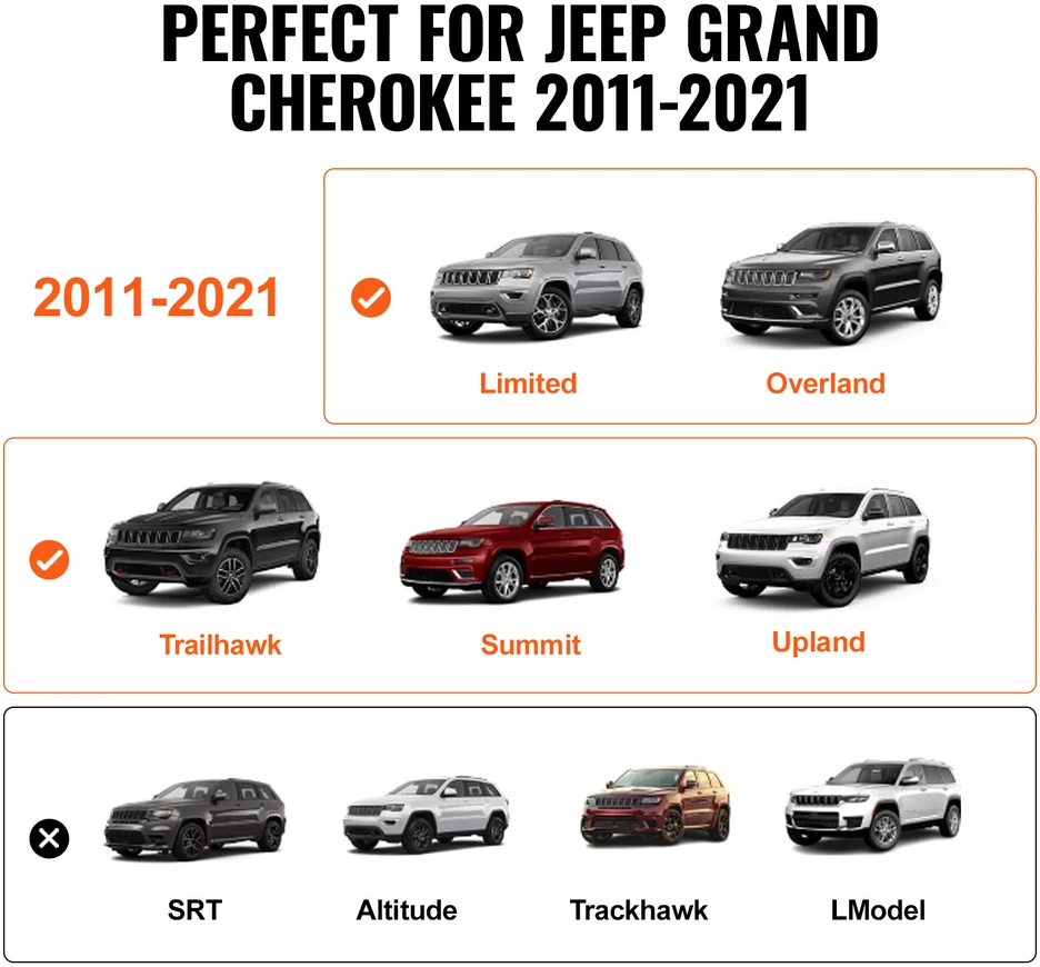 VEVOR Stogo bagažinės skersiniai Jeep Grand Cherokee
