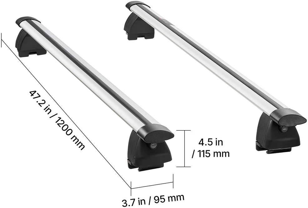 VEVOR Stogo bagažinės skersiniai, 75 kg talpa