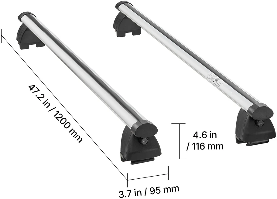 VEVOR Stogo bagažinės skersiniai, 90 kg talpa