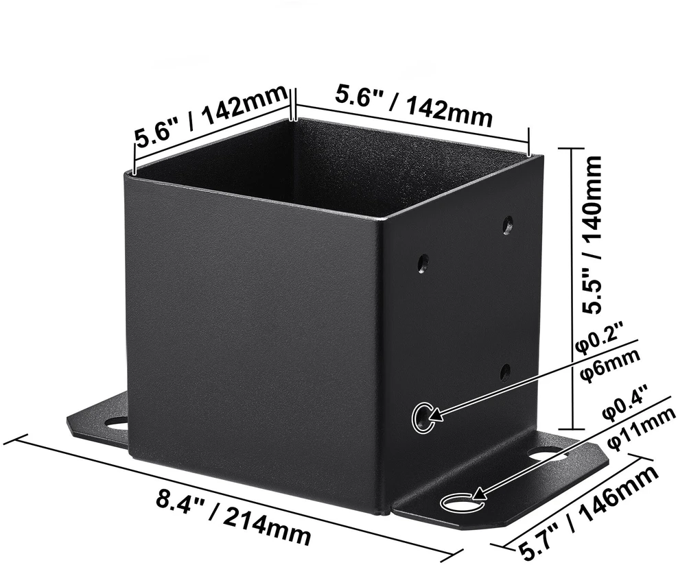 VEVOR 6x6 pavėsinės ir denio stulpų laikikliai