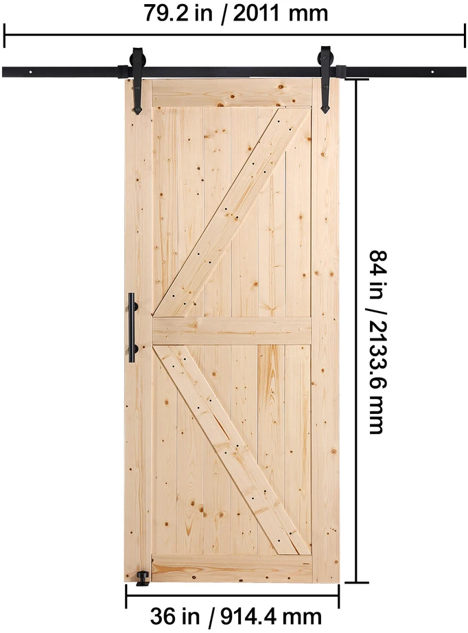 VEVOR Stumdomų durų komplektas 91 cm x 213 cm