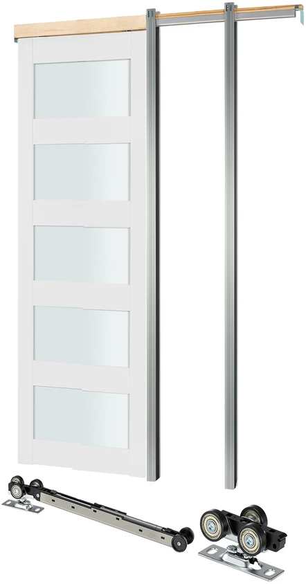 VEVOR Slankiojamos durys su matiniais stiklais, 765 x 2035 mm