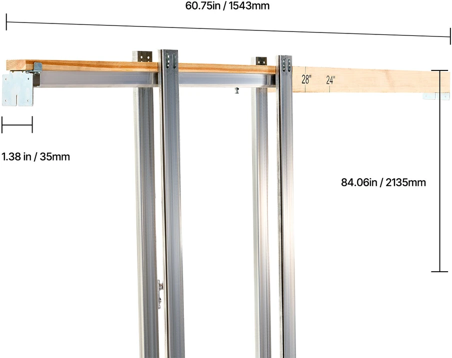 VEVOR Slankiojamos durys su matiniais stiklais, 765 x 2035 mm