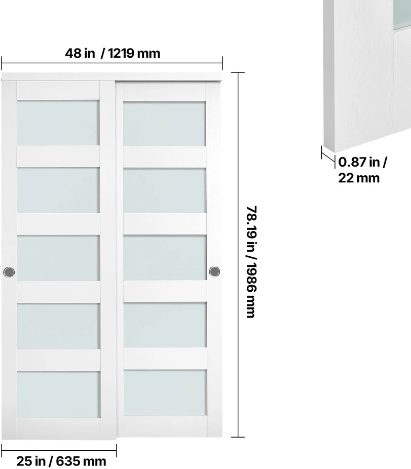 VEVOR Stumdomos spintos durys 1219 x 2032 mm