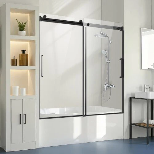 VEVOR Berėmis stumdomas vonios durys 142-152 cm x 152 cm