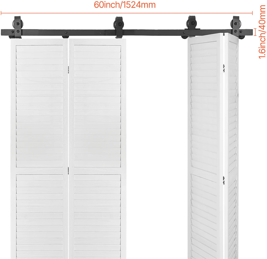 VEVOR dvejų poslinkių tvarkingų durų bėgių sistema 152 cm