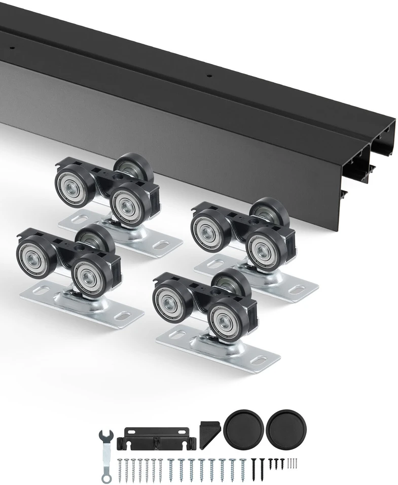 VEVOR Dviejų durų bėgių sistema 122 cm