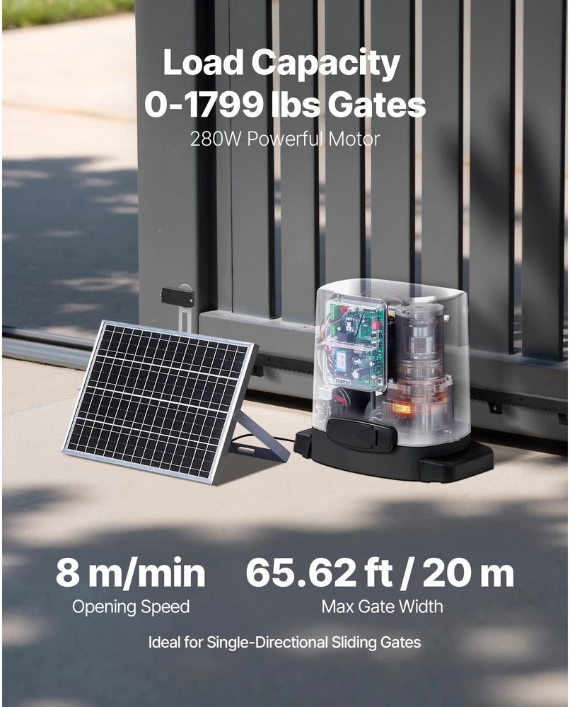 VEVOR 280 W saulės vartų atidarytuvas 816 kg