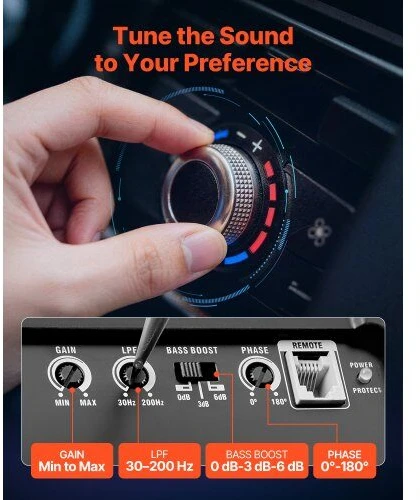 VEVOR Dviejų automobilių žemų dažnių garsiakalbių komplektas