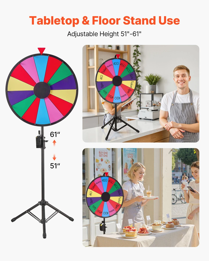 VEVOR 610 mm sukama prizu ruletė su trikoju