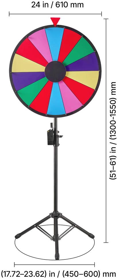 VEVOR 610 mm sukama prizu ruletė su trikoju
