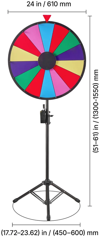 VEVOR 610 mm sukama prizu ruletė su trikoju
