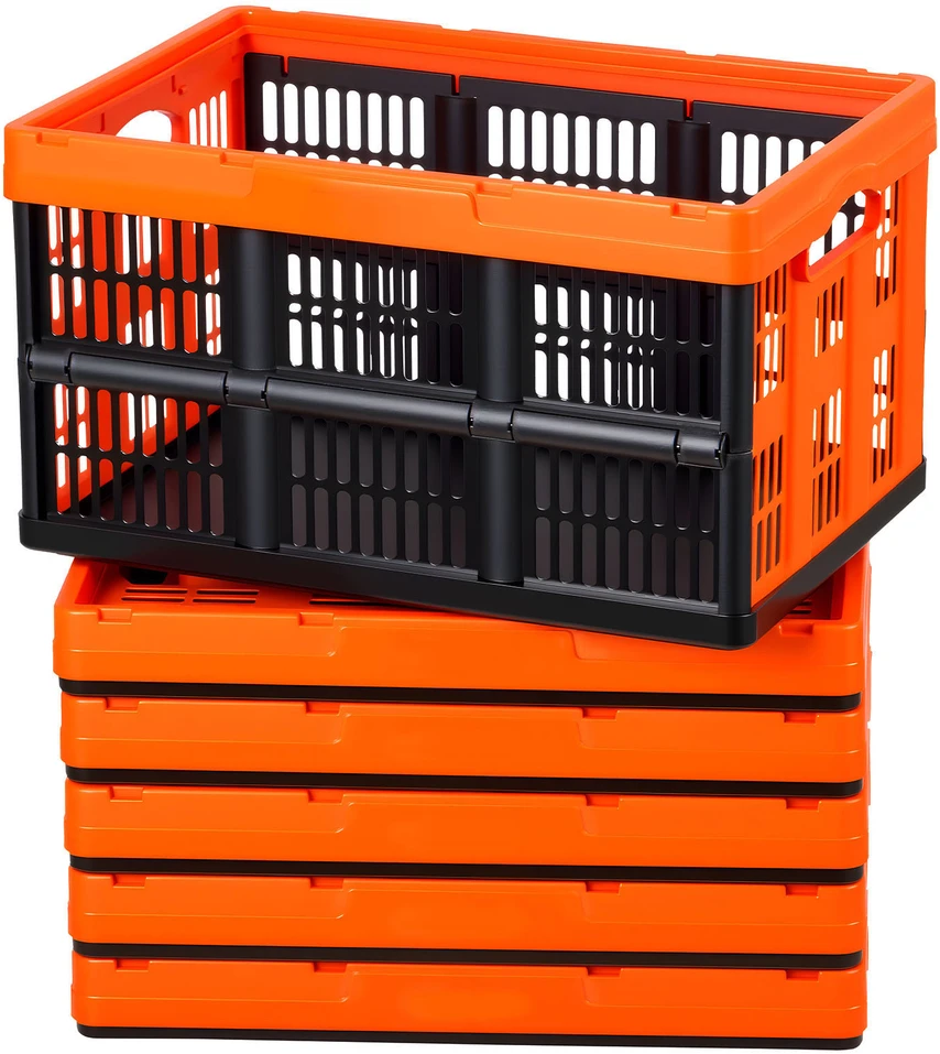 VEVOR Sulankstomos plastikinės daiktadėžės 45 l, 6 vnt.