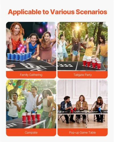 VEVOR Sulankstomas beer pong stalas 2,4 m