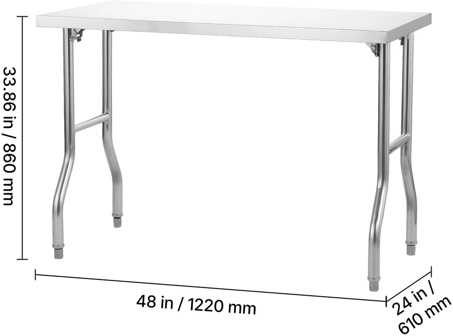VEVOR 48 x 24 colių nerūdijančio plieno stalviršis