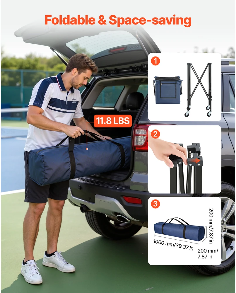 VEVOR 2-in-1 teniso ir pickleball kamuoliukų laikiklis