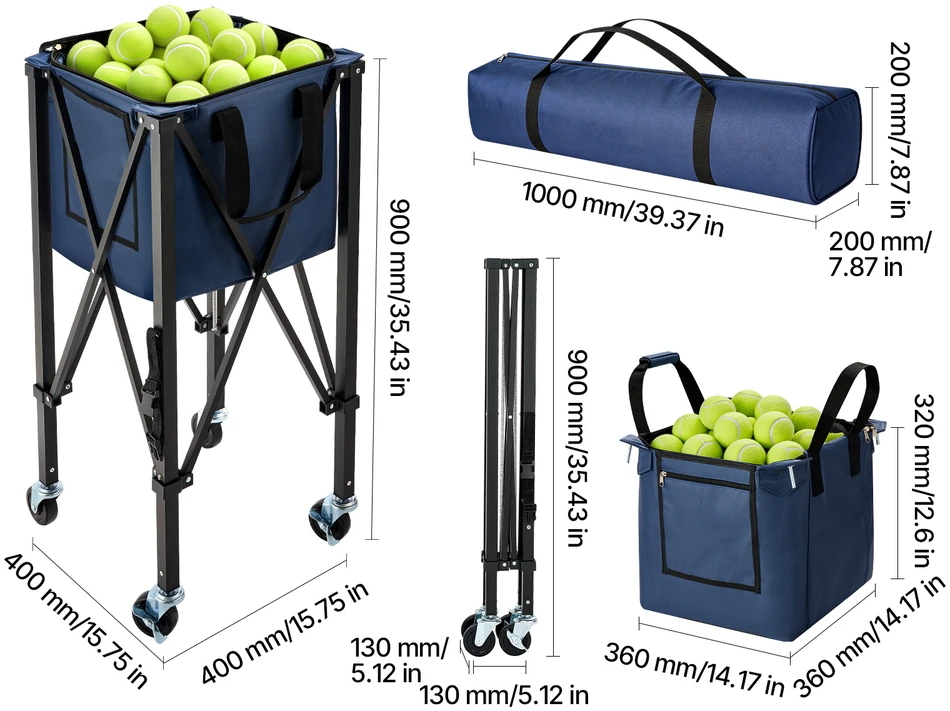 VEVOR 2-in-1 teniso ir pickleball kamuoliukų laikiklis