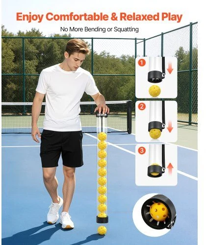 VEVOR 2-in-1 teniso ir pickleball kamuoliukų laikiklis