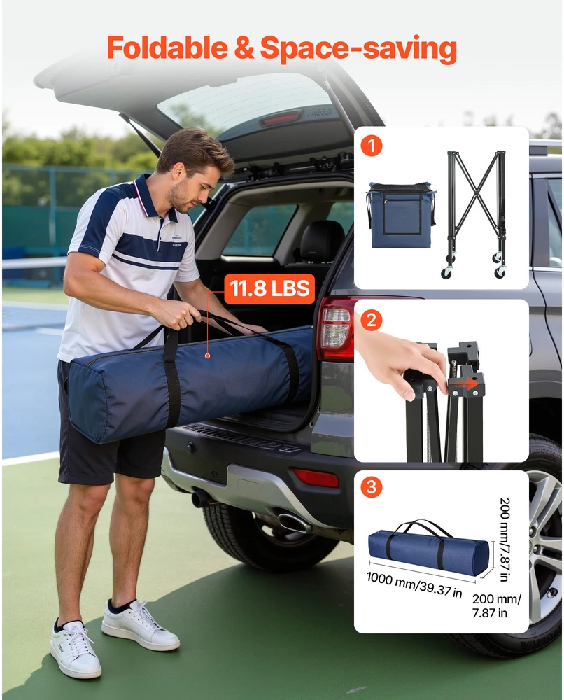 VEVOR 2-in-1 teniso ir pickleball kamuoliukų laikiklis