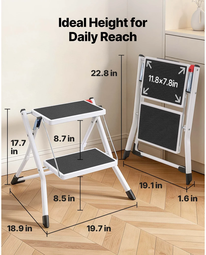 VEVOR Dviejų pakopų kopėčios, 150 kg talpa
