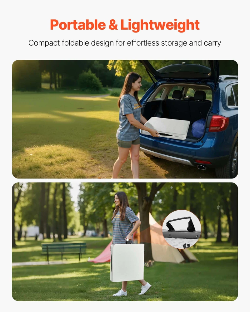 VEVOR Sulankstomas plastikinis stalas 122cm vidaus ir lauko naudojimui