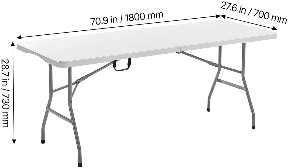 VEVOR 180 cm sulankstomas plastikinis lauko stalas