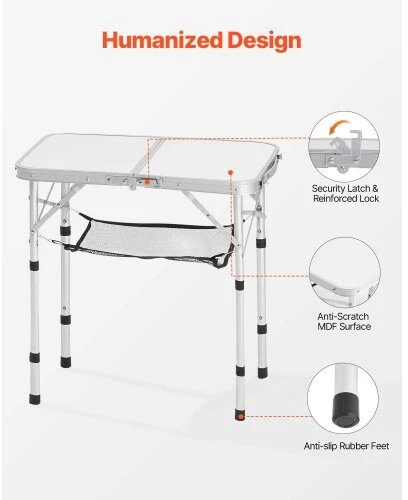 VEVOR 60 cm sulankstomas stalas piknikams ir stovyklavimui