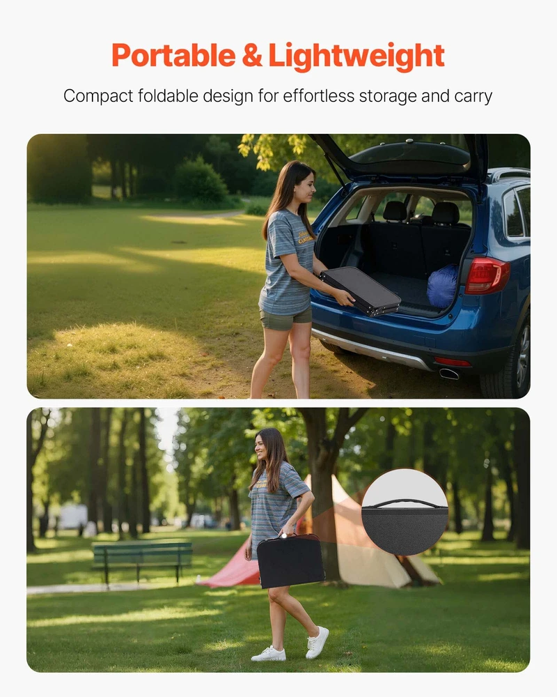 VEVOR 60 cm sulankstomas camping stalas aliuminis