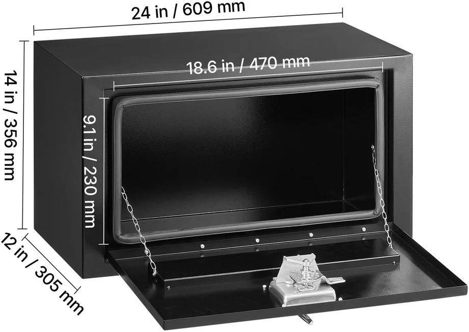 VEVOR Automobilio po spinduliu įrankių dėžė, 609 x 305 x 356 mm