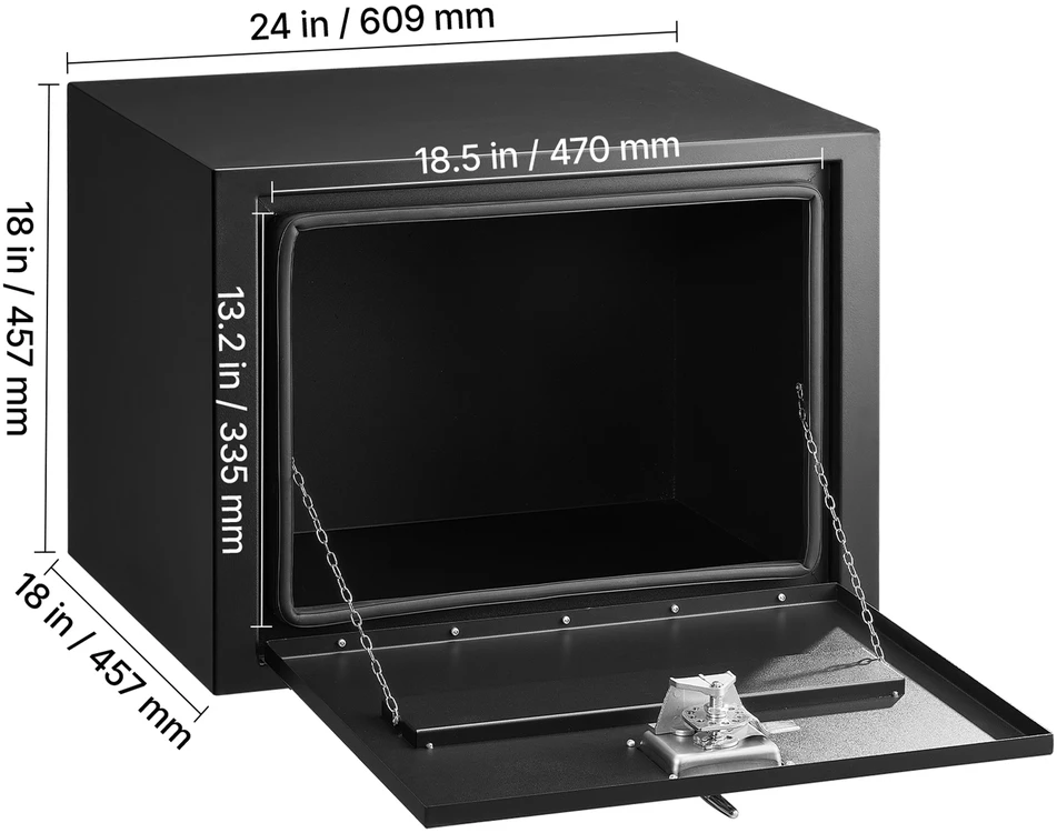 VEVOR Po sunkvežimiu montuojama įrankių dėžė 609 x 457 x 457 mm