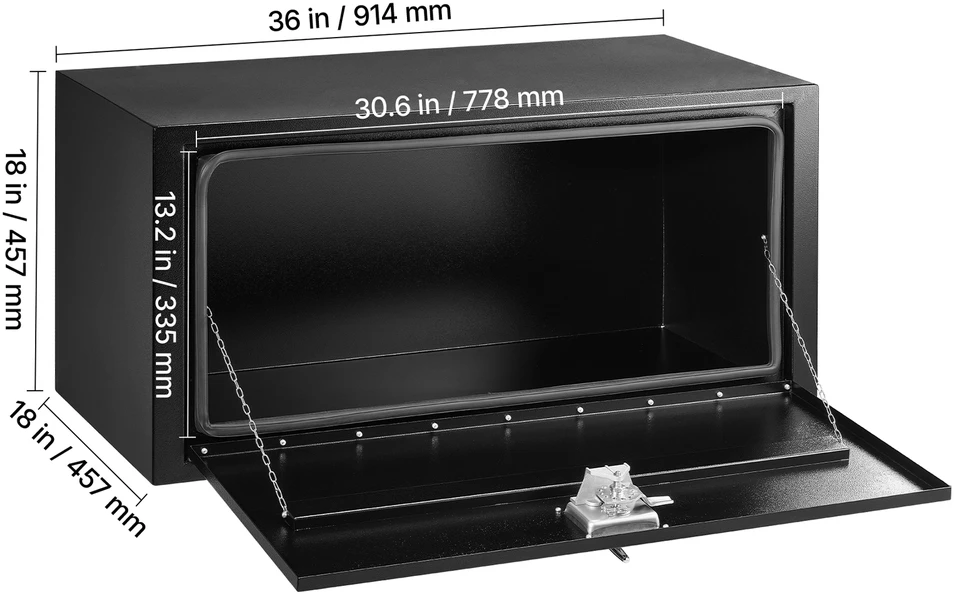 VEVOR Po sunkvežimiu montuojama įrankių dėžė, 914 x 457 x 457 mm