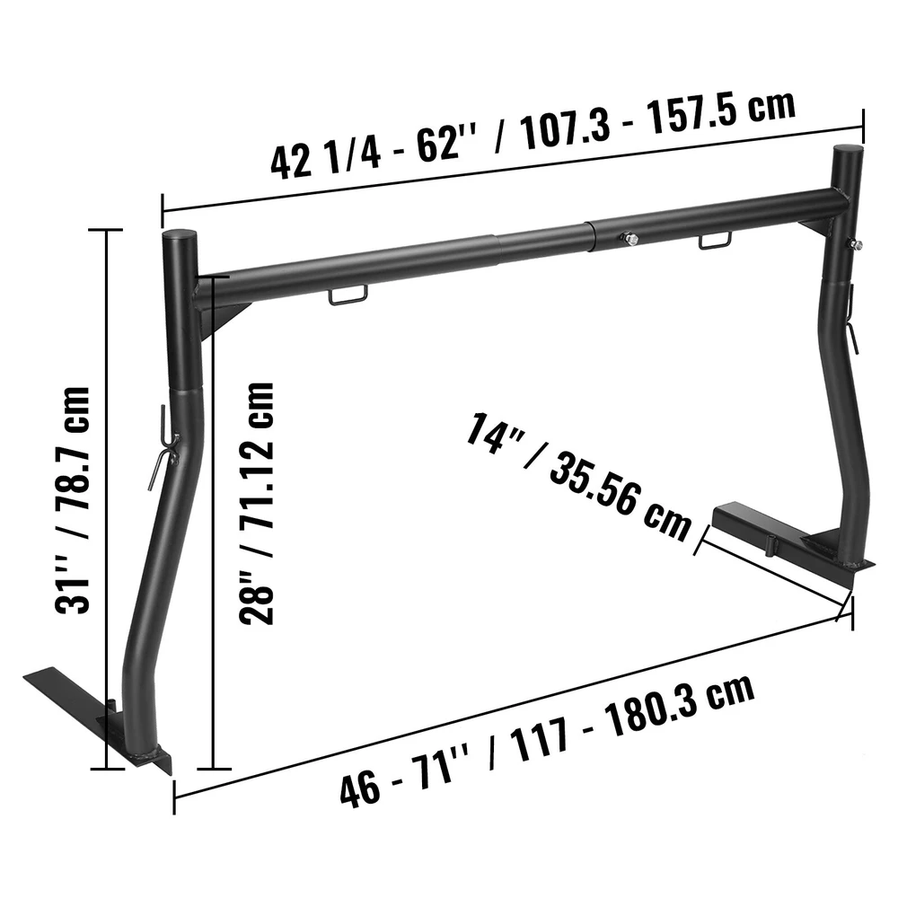 VEVOR Reguliuojamas sunkvežimių bagažinės stovas 1170-1803 mm