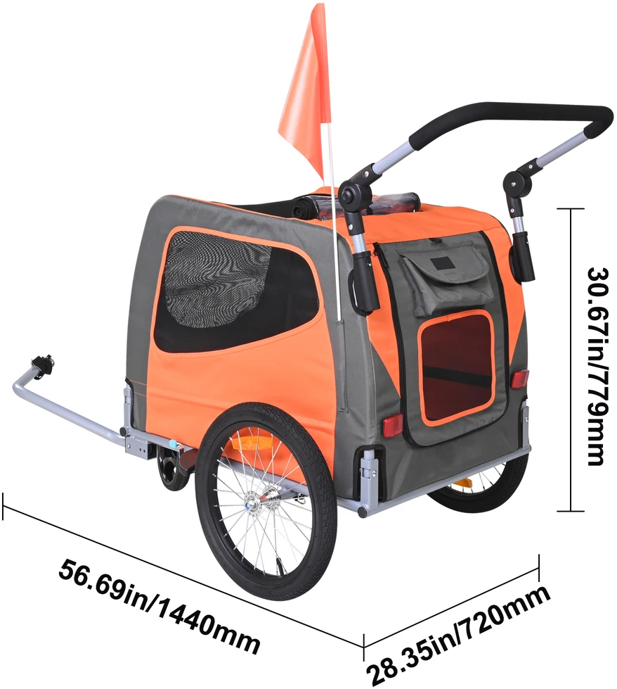 VEVOR Šunų dviračio priekaba, iki 30 kg