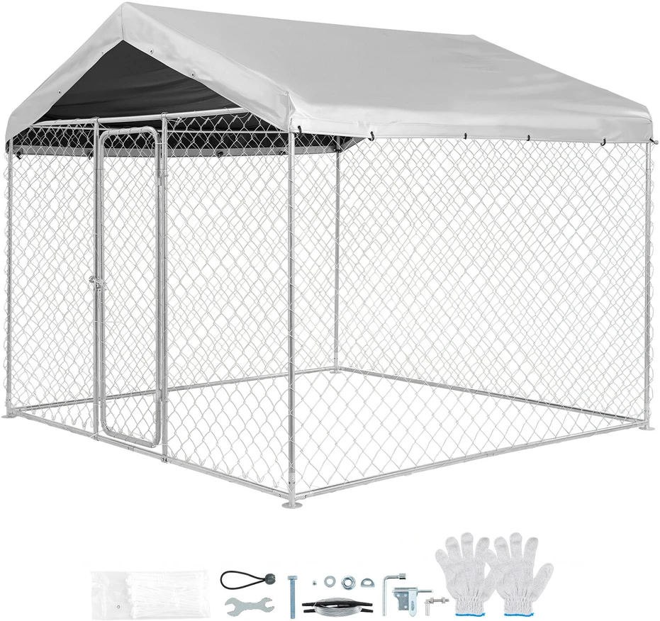 Lauko voljeras šunims VEVOR SKU2025005, 2,3 x 2,3 x 2,15 m