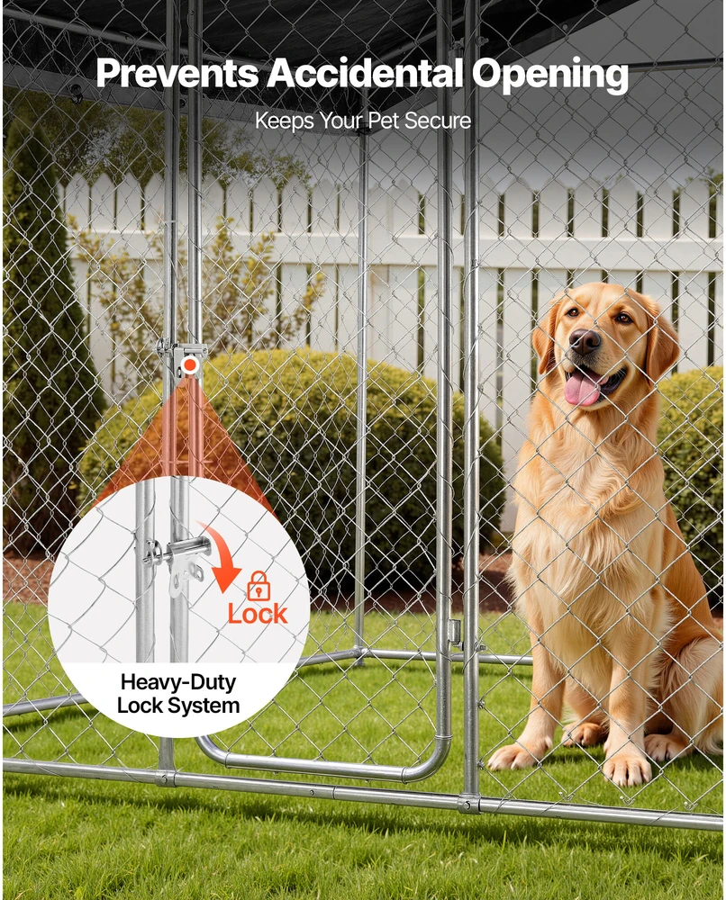 Lauko voljeras šunims VEVOR SKU2025005, 2,3 x 2,3 x 2,15 m