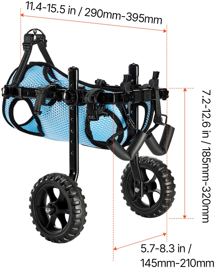 VEVOR Neįgalų šunų vežimėlis iki 10 kg