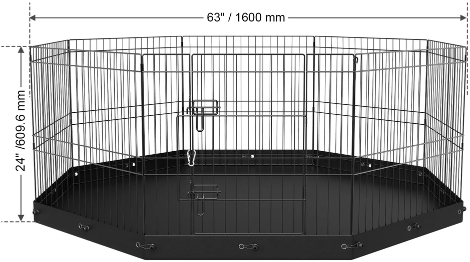 VEVOR Šunų maniežas, 8 panelių metalinis maniežas
