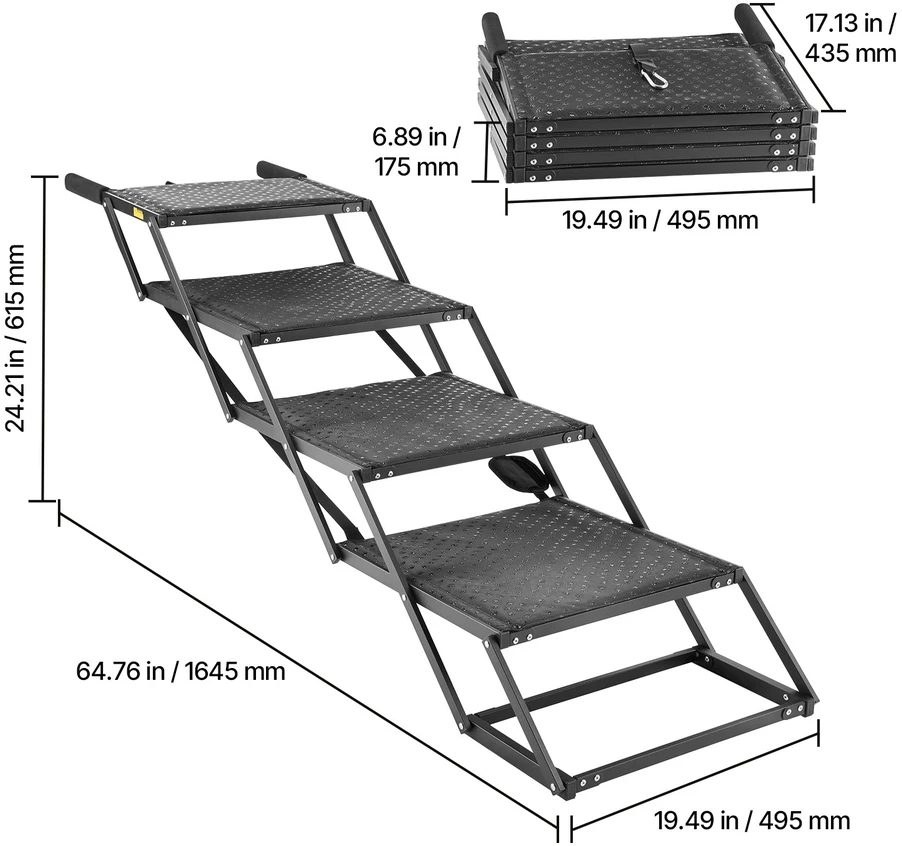 Šuns laiptai automobiliui VEVOR 47.5x43-5-1, iki 113 kg