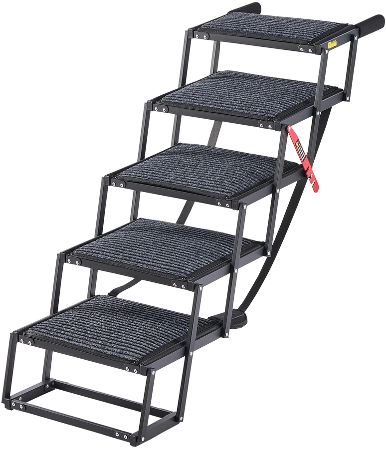 Šunų laipteliai automobiliui VEVOR 40x33-6, 5 pakopų, iki 91 kg