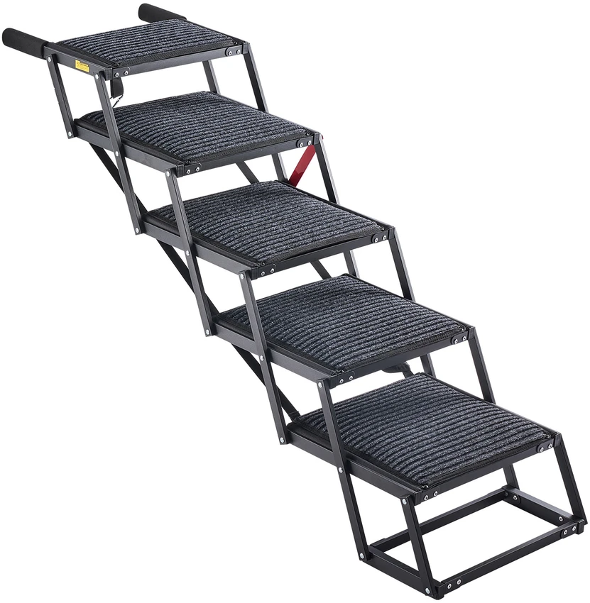 Šunų laipteliai automobiliui VEVOR 40x33-6, 5 pakopų, iki 91 kg