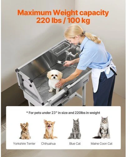 VEVOR Šunų maudymo vonia su laipteliais ir maišytuvu