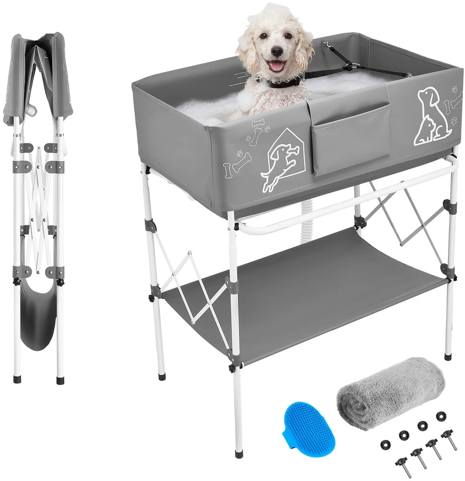 VEVOR Sulankstoma vonelė šunims, pilka