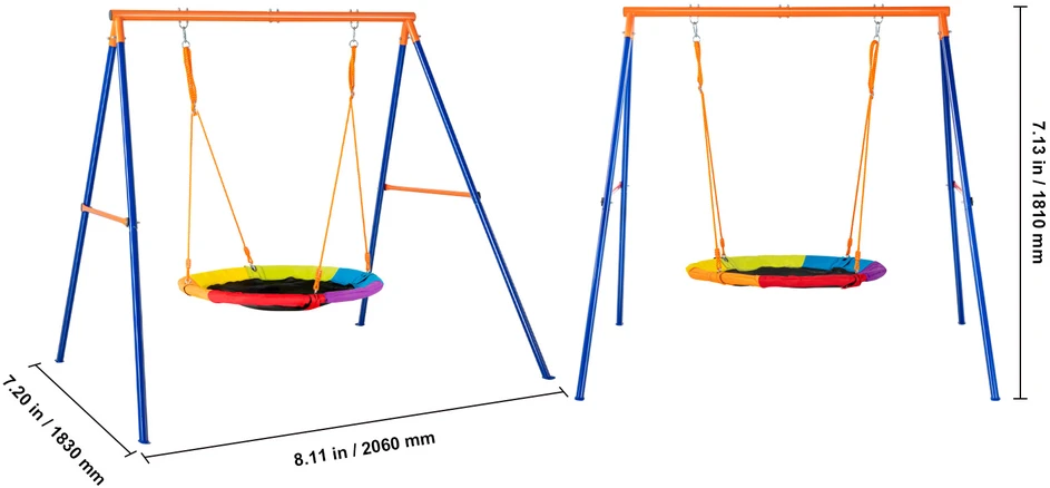 VEVOR Sodo supynės su 40 cm lėkštės formos sėdyne