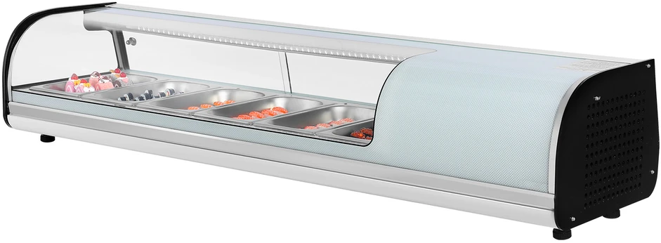 VEVOR Sushi vitrina su šaldytuvu, 62 L komercinė
